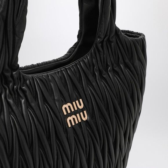 Miu Miu Miu Wander Shopping Bag Black Matelassé Women - Picture 6 of 6